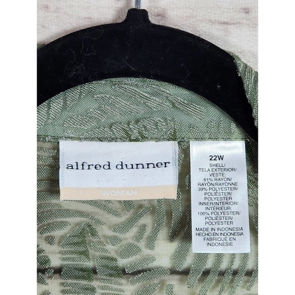 Alfred Dunner Women's Green‎ White Floral Leaf Pattern Blouse Size 22W - Picture 3 of 5